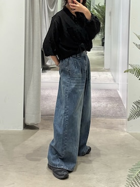 「アイテム（デニムパンツ）」を使った、onatsu さん（レディース・155cm）の夏コーディネート