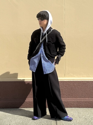Fax copy express スラックス BLACK 即日発送】Fax Copy Express Pants パンツ 黒 M
