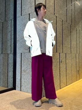 「アイテム（ジャケット/アウター、シルバー系）」を使った、O.Sさん（メンズ・186cm）の秋コーディネート