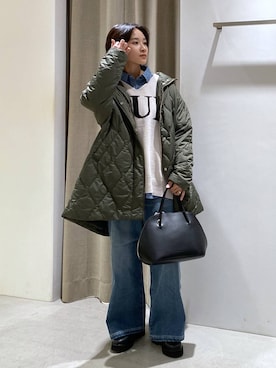 「ADD CULUMN（アドカラム）のBARNYARDSTORM / ADD CULUMN(アドカラム) / FIGRE ボストンBAG L（トートバッグ）」を使った、OKAWAさん（レディース・161cm・30代）の秋コーディネート