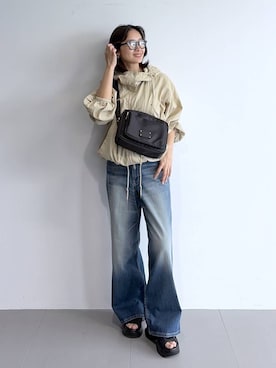 「BARNYARDSTORM（バンヤードストーム）のアイテム（ジャケット/アウター）」を使った、OKAWAさん（レディース・161cm）の春コーディネート