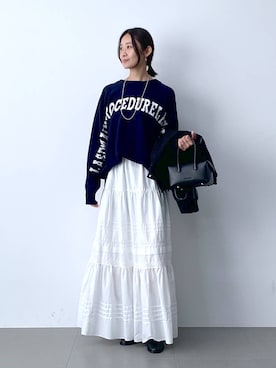「アイテム（スタジャン）」を使った、OKAWAさん（レディース・161cm）の夏コーディネート