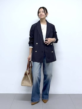 「BARNYARDSTORM（バンヤードストーム）のアイテム（ジャケット/アウター）」を使った、OKAWAさん（レディース・161cm）の冬コーディネート