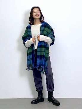 「BARNYARDSTORM（バンヤードストーム）のBARNYARDSTORM / ハイブリッドストレッチブーツ（ブーツ）」を使った、OKAWAさん（レディース・161cm・20代）の秋コーディネート