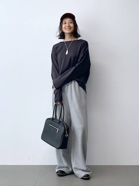 「アイテム（スウェットパンツ）」を使った、OKAWAさん（レディース・161cm・30代）の夏コーディネート