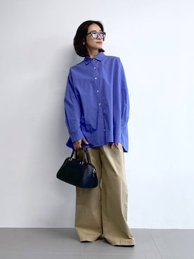 「アイテム（チノパンツ）」を使った、OKAWAさん（レディース・161cm）の夏コーディネート