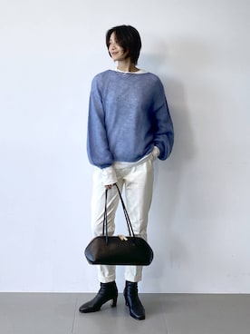 「BARNYARDSTORM（バンヤードストーム）のBARNYARDSTORM / 裏起毛マシュマロT / マシンウォッシャブル（Tシャツ/カットソー）」を使った、OKAWAさん（レディース・161cm）の秋コーディネート