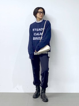 「アイテム（スウェット）」を使った、OKAWAさん（レディース・161cm・20代）の秋コーディネート