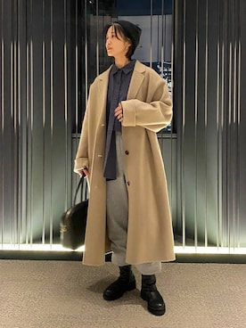 「アイテム（チェスターコート）」を使った、OKAWAさん（レディース・161cm・30代）の秋コーディネート