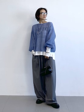 「アイテム（バングル/リストバンド）」を使った、OKAWAさん（レディース・161cm）の冬コーディネート