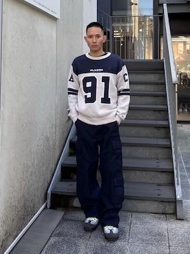 「XLARGE（エクストララージ）のアイテム」を使った、香村大貴さん（メンズ・165cm）の冬コーディネート