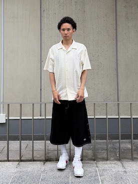 「XLARGE（エクストララージ）のS/S LACE SHIRT（シャツ/ブラウス、ホワイト系）」を使った、香村大貴さん（メンズ・165cm）の夏コーディネート
