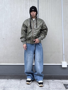 「アイテム（MA-1）」を使った、香村大貴さん（メンズ・165cm）の秋コーディネート