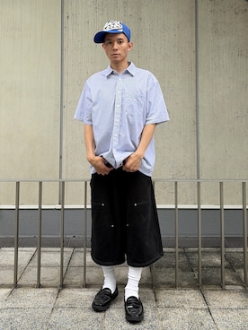 「XLARGE（エクストララージ）のDOG MESH CAP（キャップ、ブルー系）」を使った、香村大貴さん（メンズ・165cm）の夏コーディネート
