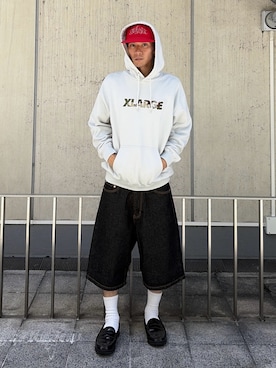 「XLARGE（エクストララージ）のアイテム」を使った、香村大貴さん（メンズ・165cm）の夏コーディネート