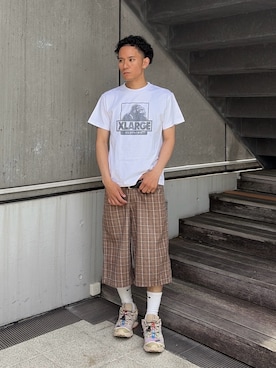 「XLARGE（エクストララージ）のアイテム」を使った、香村大貴さん（メンズ・165cm）の夏コーディネート