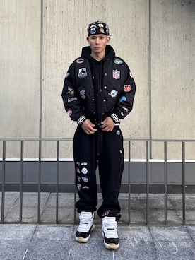 「XLARGE（エクストララージ）のアイテム」を使った、香村大貴さん（メンズ・165cm）の冬コーディネート