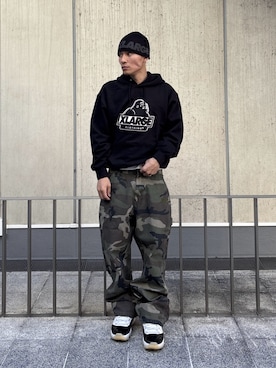 「XLARGE（エクストララージ）のアイテム」を使った、香村大貴さん（メンズ・165cm）の冬コーディネート