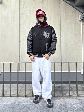 「アイテム（スタジャン）」を使った、香村大貴さん（メンズ・165cm・20代）の秋コーディネート