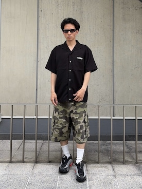 「XLARGE（エクストララージ）のDRAWING OG S/S SHIRT（シャツ/ブラウス、ホワイト系）」を使った、香村大貴さん（メンズ・165cm）の春コーディネート