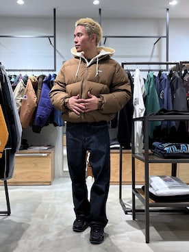 「XLARGE（エクストララージ）のアイテム（ダウンジャケット/コート）」を使った、香村大貴さん（メンズ・167cm）の秋コーディネート