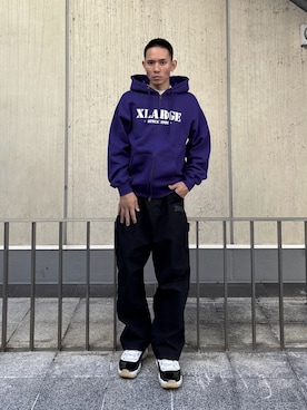 「XLARGE（エクストララージ）のアイテム」を使った、香村大貴さん（メンズ・165cm）の冬コーディネート