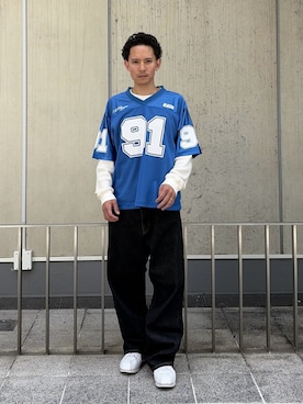 「XLARGE（エクストララージ）のアイテム（トップス）」を使った、香村大貴さん（メンズ・165cm）の春コーディネート