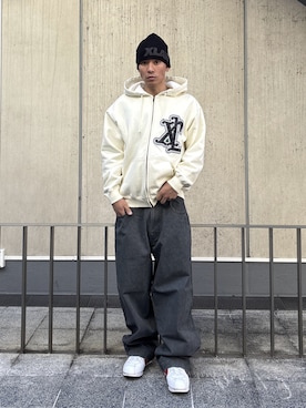 「XLARGE（エクストララージ）のアイテム」を使った、香村大貴さん（メンズ・165cm）の冬コーディネート