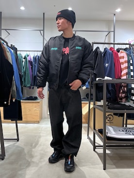 「XLARGE（エクストララージ）のアイテム（ブルゾン）」を使った、香村大貴さん（メンズ・167cm）の秋コーディネート