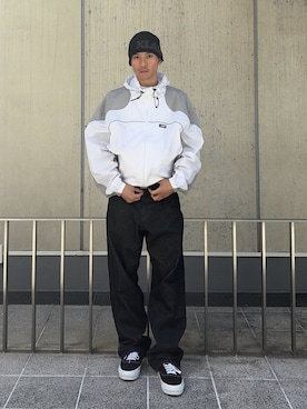 「XLARGE（エクストララージ）のアイテム（帽子）」を使った、香村大貴さん（メンズ・165cm）の春コーディネート