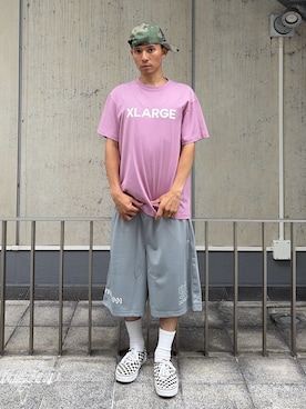 「XLARGE（エクストララージ）のアイテム」を使った、香村大貴さん（メンズ・165cm）の夏コーディネート