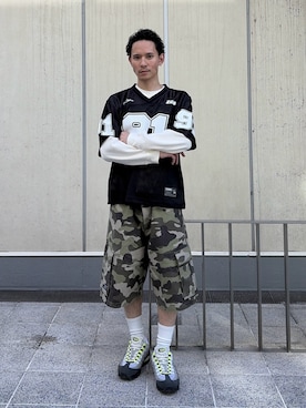 「XLARGE（エクストララージ）のアイテム（トップス）」を使った、香村大貴さん（メンズ・165cm）の春コーディネート