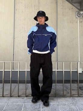 「XLARGE（エクストララージ）のアイテム（帽子）」を使った、香村大貴さん（メンズ・165cm）の春コーディネート