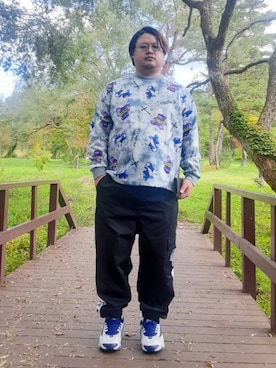 「しまむら（シマムラ）のアイテム（スウェット）」を使った、和郎さん（メンズ・175cm）の秋コーディネート
