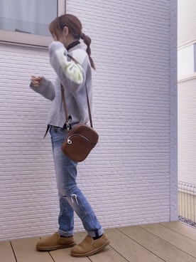「服とコスメでなりたい自分に」｜「アイテム（スリッポン）」を使った、nayukiさん（レディース・156cm）の冬コーディネート