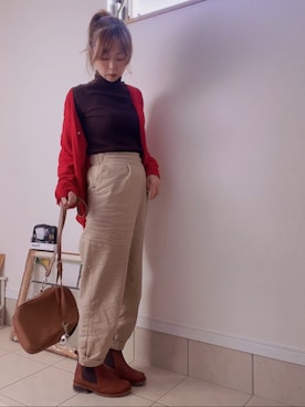 「haco!（ハコ）のアイテム（ブーツ）」を使った、nayukiさん（レディース・156cm）の秋コーディネート