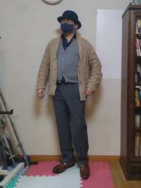 「Lands' End（ランズエンド）のアイテム（パンツ）」を使った、加藤智雅さん（メンズ・172cm）の夏コーディネート