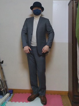 「Paul Smith（ポールスミス）のアイテム（スーツセット）」を使った、加藤智雅さん（メンズ・172cm）の夏コーディネート
