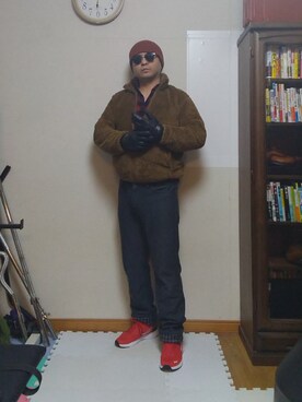 「フランネルシャツ」｜「アイテム（その他アウター）」を使った、加藤智雅さん（メンズ・172cm）の秋コーディネート