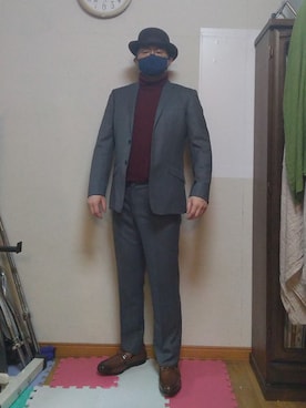 「Paul Smith（ポールスミス）のアイテム（スーツセット）」を使った、加藤智雅さん（メンズ・172cm）の夏コーディネート