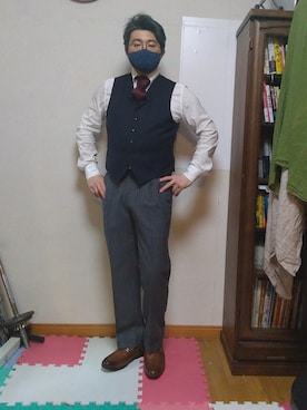 「Lands' End（ランズエンド）のアイテム（パンツ）」を使った、加藤智雅さん（メンズ・172cm）の夏コーディネート