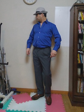 「Lands' End（ランズエンド）のアイテム（パンツ）」を使った、加藤智雅さん（メンズ・172cm）の夏コーディネート