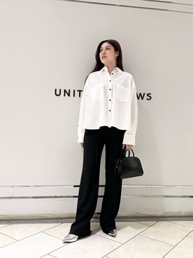 「UNITED ARROWS（ユナイテッドアローズ）のアイテム（ボストンバッグ）」を使った、矢作（yahagi）さん（レディース・158cm）の夏コーディネート