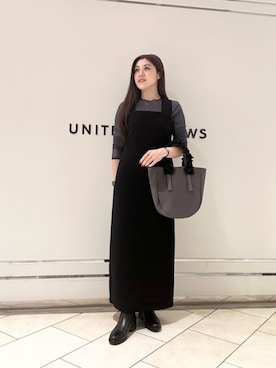 「UNITED ARROWS（ユナイテッドアローズ）のアイテム（ワンピース/ドレス）」を使った、矢作（yahagi）さん（レディース・158cm）の秋コーディネート