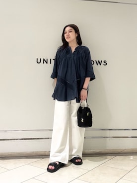 「UNITED ARROWS（ユナイテッドアローズ）のアイテム（パンツ）」を使った、矢作（yahagi）さん（レディース・158cm）の秋コーディネート