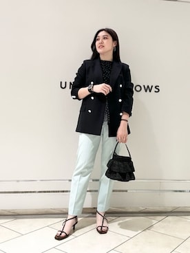 「UNITED ARROWS（ユナイテッドアローズ）のアイテム（かごバッグ）」を使った、矢作（yahagi）さん（レディース・158cm）の春コーディネート
