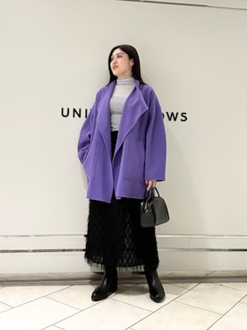 「UNITED ARROWS（ユナイテッドアローズ）のアイテム（ボストンバッグ）」を使った、矢作（yahagi）さん（レディース・158cm）の秋コーディネート