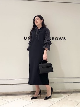 「ビジネス」｜「アイテム（ワンピース/ドレス）」を使った、矢作（yahagi）さん（レディース・158cm）の冬コーディネート