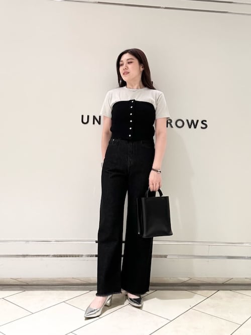UNITED ARROWS ラメ Tシャツ ブラック UNITED ARROWS tシャツ ラメ Tシャツ レディース : ZOZOTOWN