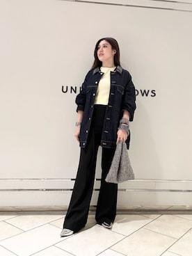 「ベーシック/トラッド」｜「アイテム（デニムジャケット）」を使った、矢作（yahagi）さん（レディース・158cm）の秋コーディネート